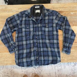 Pendleton Navy and Black Plaid Button Down Shirt